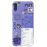 WANNA PROTECT Samsung A11 ile Uyumlu Lila, İçi Kadife, Taylor Swift Sticker Desenli Silikon Telefon Kılıfı