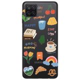 WANNA PROTECT Samsung A12 ile Uyumlu Sticker Tasarımlı Şeffaf Silikon Telefon Kılıfı Stickerr_190