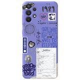 WANNA PROTECT Samsung A13 4G ile Uyumlu Lila İçi Kadife Taylor Swift Sticker Desenli Silikon Telefon Kılıfı taylor_211