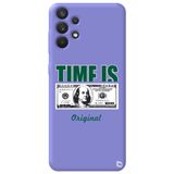 WANNA PROTECT Samsung A13 4G ile Uyumlu Lila Premium Silikon Telefon Kılıfı, Money Desenli, İçi Kadife money_211