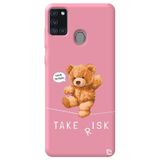 WANNA PROTECT Samsung A21s ile Uyumlu Pembe Renkli, Ayıcık Desenli Premium Silikon Telefon Kılıfı ayicik3_177