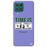 WANNA PROTECT Samsung A22 ile Uyumlu Lila Premium Silikon Telefon Kılıfı, İçi Kadife, Money Desenli money_215