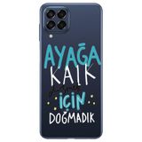 WANNA PROTECT Samsung A22 ile Uyumlu Şeffaf Silikon Kılıf, Ayağa Kalk Girl Power Desenli ayagakalk_215