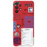 WANNA PROTECT Samsung A23 4G ile Uyumlu Kırmızı, Taylor Swift Sticker Desenli, İçi Kadife Silikon Telefon Kılıfı taylor_210