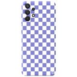 WANNA PROTECT Samsung A32 ile Uyumlu Lila Renkli Dama Desenli Premium Silikon Telefon Kılıfı, İçi Kadifeli dama_178