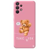 WANNA PROTECT Samsung A32 ile Uyumlu Pembe Renkli, Ayıcık Desenli, Premium Silikon Telefon Kılıfı ayicik3_178
