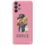 WANNA PROTECT Samsung A32 ile Uyumlu Pembe Renkli, Ayıcık Desenli Premium Silikon Telefon Kılıfı ayicik4_178