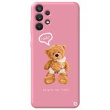 WANNA PROTECT Samsung A32 ile Uyumlu Pembe Renkli, Premium İçi Kadifeli Ayıcık Desenli Silikon Telefon Kılıfı ayicik2_178