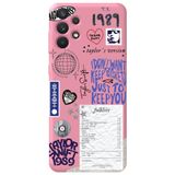 WANNA PROTECT Samsung A32 ile Uyumlu Pembe, Taylor Swift Sticker Desenli, İçi Kadife Silikon Telefon Kılıfı taylor_178
