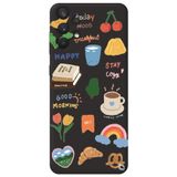 WANNA PROTECT Samsung A32 ile Uyumlu Siyah Renkli Sticker İçi Kadife Desenli Silikon Telefon Kılıfı Stickerr_178