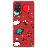 WANNA PROTECT Samsung A51 ile Uyumlu Kırmızı Renkli Arı Balon Desenli Silikon Telefon Kılıfı aribalonn_179