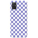 WANNA PROTECT Samsung A51 ile Uyumlu Lila Dama Desenli Premium Silikon Telefon Kılıfı, Kadifeli İç dama_179