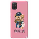 WANNA PROTECT Samsung A51 ile Uyumlu Pembe Renkli, Ayıcık Desenli Premium Silikon Telefon Kılıfı ayicik4_179