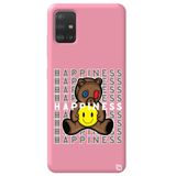 WANNA PROTECT Samsung A51 ile Uyumlu Pembe Renkli, Ayıcık Desenli, Premium Silikon Telefon Kılıfı happiness_179