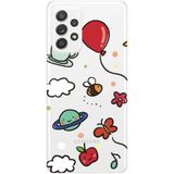 WANNA PROTECT Samsung A52 ile Uyumlu Arı Balon Tasarımlı Desenli Şeffaf Silikon Telefon Kılıfı
