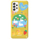WANNA PROTECT Samsung A53 ile Uyumlu Sarı Premium İçi Kadife Happy Duck Desenli Silikon Telefon Kılıfı