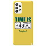 WANNA PROTECT Samsung A53 ile Uyumlu Sarı Premium Silikon Telefon Kılıfı, İçi Kadife, Money Desenli money_213