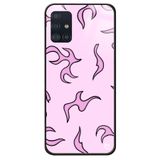 WANNA PROTECT Samsung A71 ile Uyumlu Alev Premium Desenli Glossy Kılıf, Lila Alev alevglossy_184