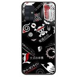 WANNA PROTECT Samsung A71 ile Uyumlu Anime Premium Desenli Kamera Korumalı Glossy Kılıf, Siyah anime_184