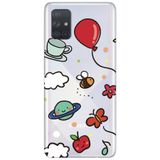 WANNA PROTECT Samsung A71 ile Uyumlu Arı Balon Tasarımlı Desenli Şeffaf Silikon Telefon Kılıfı