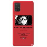WANNA PROTECT Samsung A71 ile Uyumlu Attack On Titan Levi Desenli Premium Silikon Telefon Kılıfı, Kırmızı attackontitan5_180