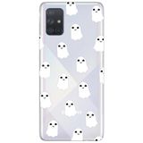 WANNA PROTECT Samsung A71 ile Uyumlu Ghost Tasarımlı Desenli Şeffaf Silikon Telefon Kılıfı
