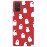 WANNA PROTECT Samsung A71 ile Uyumlu Kırmızı Ghost Desenli Silikon Telefon Kılıfı ghost_180