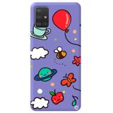WANNA PROTECT Samsung A71 ile Uyumlu Lila Renkli Arı Balon Desenli Silikon Telefon Kılıfı aribalonn_180