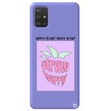 WANNA PROTECT Samsung A71 ile Uyumlu Lila Renkli, Kadifeli İç, Strawberry Desenli Silikon Telefon Kılıfı strawberry_180