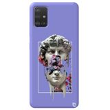 WANNA PROTECT Samsung A71 ile Uyumlu Lila Renkli Premium İçi Kadifeli David Desenli Silikon Telefon Kılıfı david_180