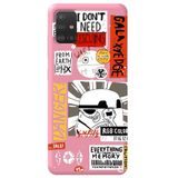 WANNA PROTECT Samsung A71 ile Uyumlu Pembe Premium Silikon Telefon Kılıfı, Danger Desenli, İçi Kadife dangerr_180