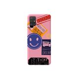 WANNA PROTECT Samsung A71 ile Uyumlu Pembe Renk Warning Desenli İç Kadife Silikon Telefon Kılıfı warning_223