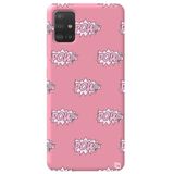 WANNA PROTECT Samsung A71 ile Uyumlu Pembe Renkli Pow Desenli İç Kadife Silikon Telefon Kılıfı pow_180
