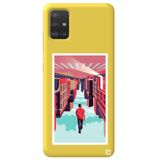 WANNA PROTECT Samsung A71 ile Uyumlu Sarı Renkli Ters Şehir Silikon Telefon Kılıfı terssehir_180