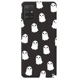 WANNA PROTECT Samsung A71 ile Uyumlu Siyah Ghost Desenli Silikon Telefon Kılıfı ghost_180