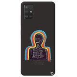 WANNA PROTECT Samsung A71 ile Uyumlu Siyah, İskelet Desenli, Premium Silikon Telefon Kılıfı, Kadifeli İç Yüzey iskelet_180