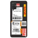WANNA PROTECT Samsung A71 ile Uyumlu Siyah Premium İçi Kadife Express Desenli Silikon Telefon Kılıfı