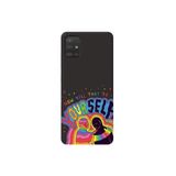 WANNA PROTECT Samsung A71 ile Uyumlu Siyah Renk Yourself Desenli Kadife İçli Silikon Telefon Kılıfı yourself_223