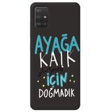 WANNA PROTECT Samsung A71 ile Uyumlu Siyah Silikon Telefon Kılıfı, İçi Kadife, Kalk Girl Power Desenli ayagakalk_180