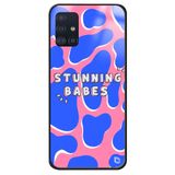 WANNA PROTECT Samsung A71 ile Uyumlu Stunning Babes Premium Desenli Glossy Kılıf, Mavi-Pembe stunningbabesglossy_184