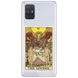 WANNA PROTECT Samsung A71 ile Uyumlu Tarot Lovers Desenli Şeffaf Silikon Telefon Kılıfı tarotlovers_180