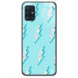 WANNA PROTECT Samsung A71 ile Uyumlu Yıldırım Premium Desenli Glossy Kılıf, Açık Mavi