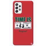 WANNA PROTECT Samsung A73 ile Uyumlu Kırmızı Premium İçi Kadife Money Desenli Silikon Telefon Kılıfı money_214