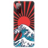 WANNA PROTECT Samsung Galaxy A02s ile Uyumlu Japon Desenli Silikon Telefon Kılıfı, Premium Kadife İç, Siyah japondalga_220