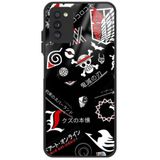 WANNA PROTECT Samsung Galaxy A02S ile Uyumlu Kamera Korumalı Anime Desenli Glossy Telefon Kılıfı, Siyah