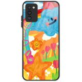 WANNA PROTECT Samsung Galaxy A02s ile Uyumlu Kamera Korumalı, Kalp Bulut Desenli, Glossy Telefon Kılıfı kalp_691