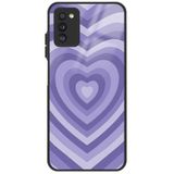 WANNA PROTECT Samsung Galaxy A02s ile Uyumlu Kamera Korumalı Kalpler Desenli Glossy Telefon Kılıfı, Lila