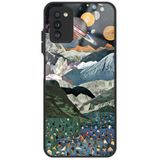 WANNA PROTECT Samsung Galaxy A02s ile Uyumlu Kamera Korumalı Kolaj Desenli Glossy Telefon Kılıfı, Karışık Renk
