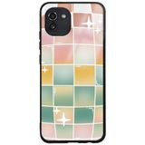 WANNA PROTECT Samsung Galaxy A02S ile Uyumlu Kamera Korumalı, Renkli Damalı Desenli, Glossy Telefon Kılıfı glossy_115