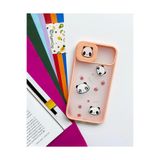 WANNA PROTECT Samsung Galaxy A02s ile Uyumlu Kamera Korumalı Sürgülü Baskılı Silikon Kılıf, Pembe Panda